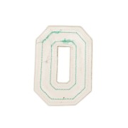 NASZYWKA duża Font cyjan LITERA O brokat błękitna