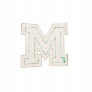 NASZYWKA LITERA M cyjanowa brokat błękitna Font