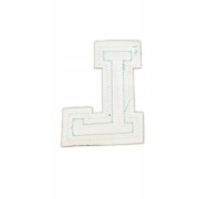 NASZYWKA LITERA L cyjanowa brokat błękitna Napis