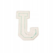 NASZYWKA LITERA J niebieska cyjan brokat zdobiona