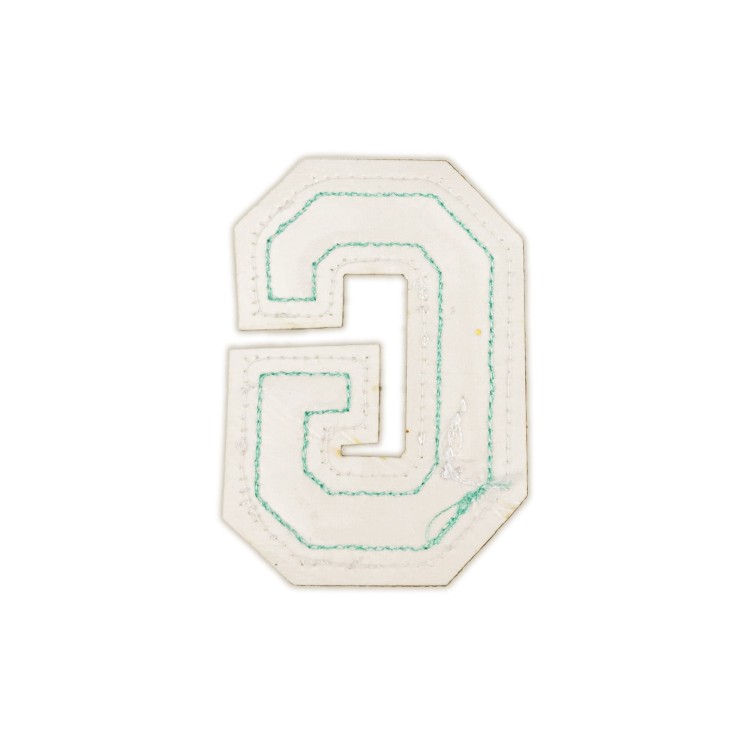 NASZYWKA LITERA G cyjanowa brokat niebieska Napis