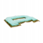 NASZYWKA duża LITERA D cyjan brokat niebieska