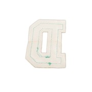 NASZYWKA duża LITERA D cyjan brokat niebieska