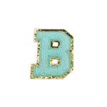 NASZYWKA duża niebieska LITERA B brokat cyjan