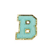 NASZYWKA duża niebieska LITERA B brokat cyjan