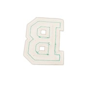 NASZYWKA duża niebieska LITERA B brokat cyjan