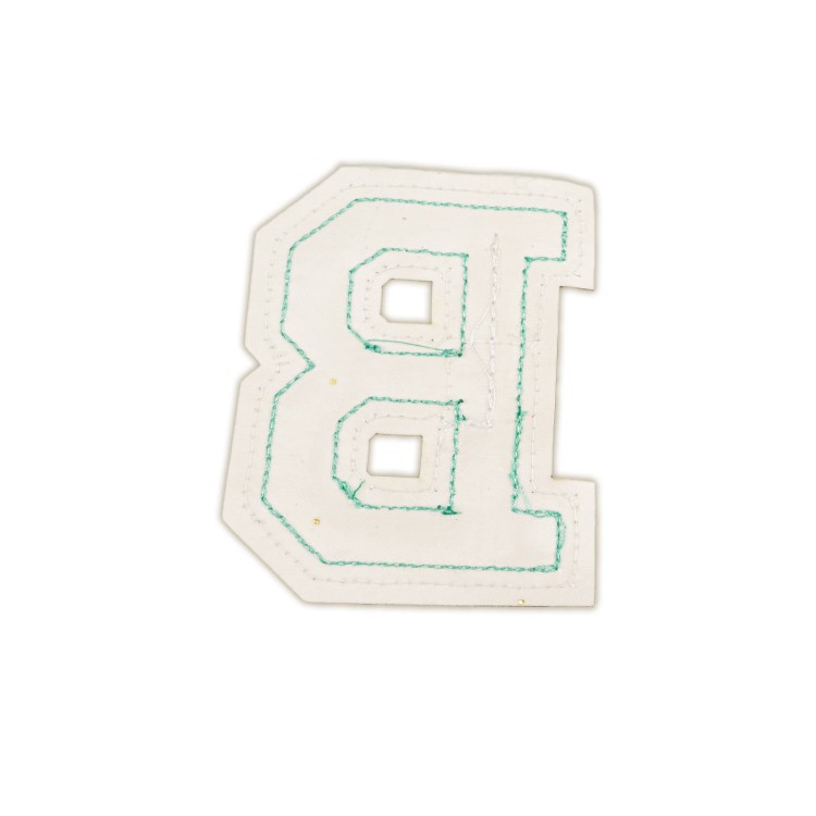 NASZYWKA duża niebieska LITERA B brokat cyjan