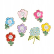 ZESTAW 7 NAKLEJEK Kwiaty naklejki haftowane kwiat