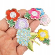 ZESTAW 7 NAKLEJEK Kwiaty naklejki haftowane kwiat