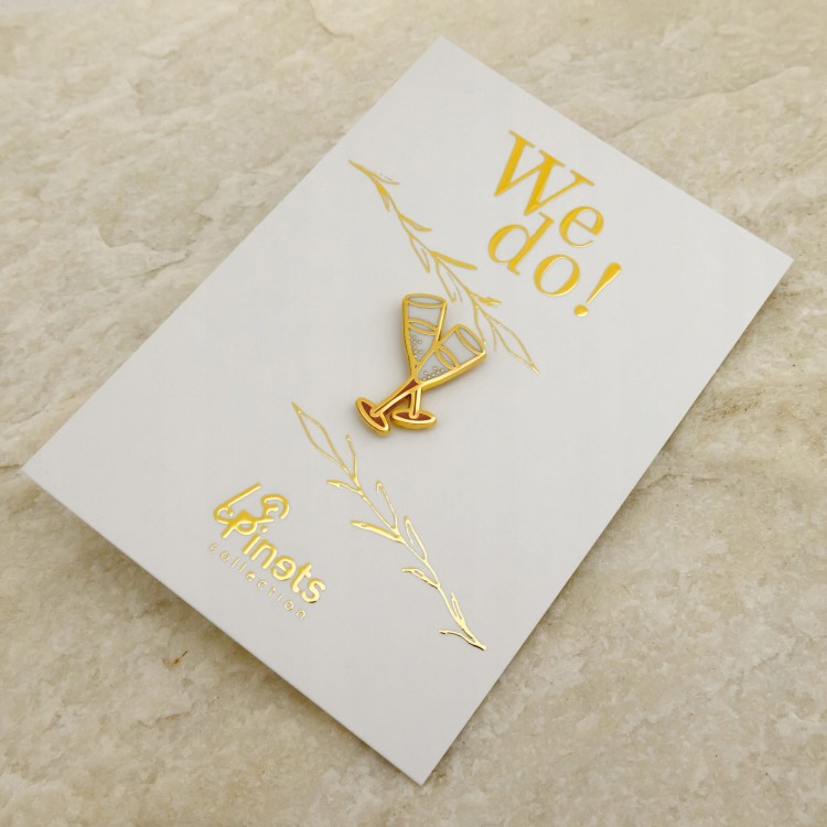 PINETS przypinka ślubna Kieliszki impreza ślub