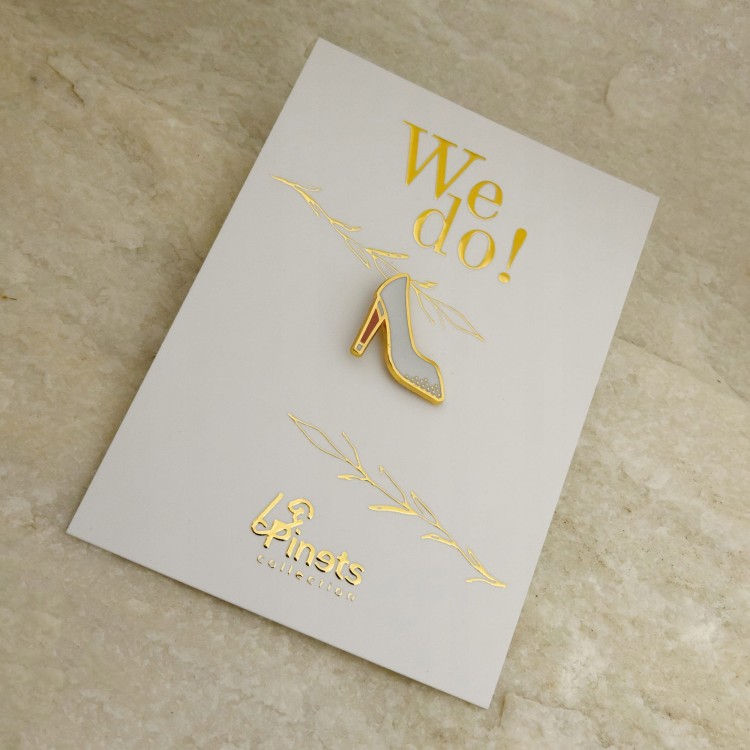 PINETS przypinka ślubna Pantofelek Prezent na ślub