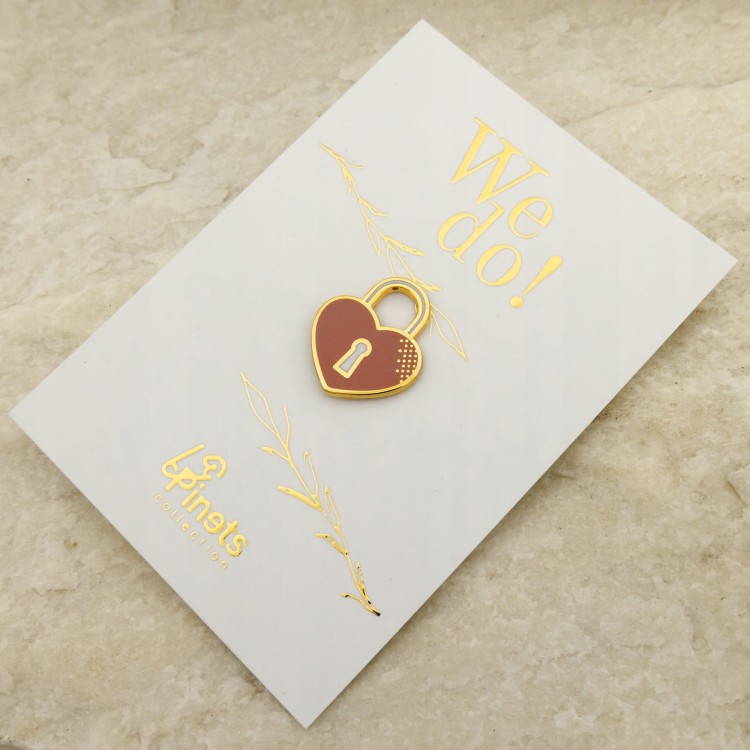 PINETS przypinka ślubna Kłódka Prezent na ślub