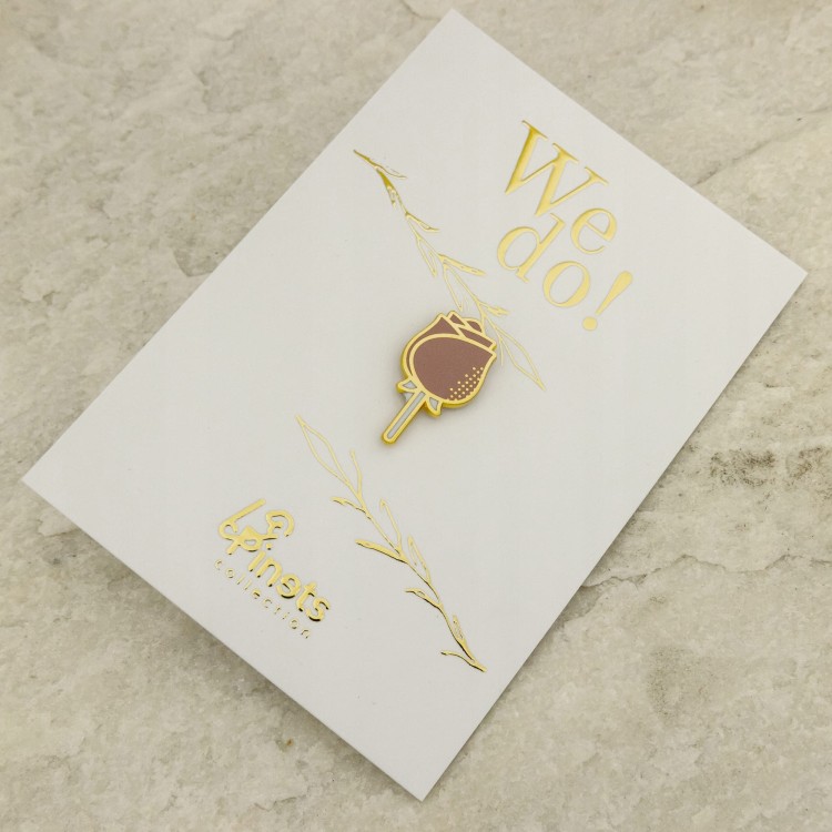 PINETS przypinka ślubna Róża Kwiat Prezent na ślub