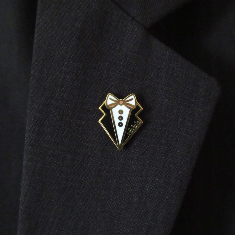 PINETS przypinka ślubna Mucha męska Prezent ślub