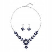 Zestaw Naszyjnik i kolczyki niebieskie Kwiatki