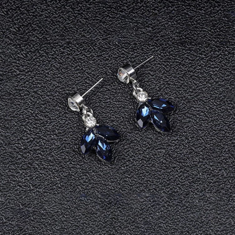 Zestaw Naszyjnik i kolczyki niebieskie Kwiatki