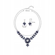 Zestaw Naszyjnik i kolczyki niebieskie Kwiatki