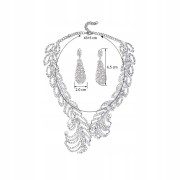 Zestaw Naszyjnik i kolczyki białe liście cyrkonie