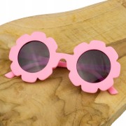 OKULARY przeciwsłoneczne dla dziecka różowe kwiaty