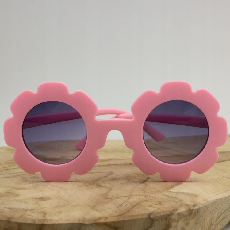 OKULARY przeciwsłoneczne dla dziecka różowe kwiaty