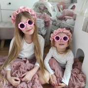OKULARY przeciwsłoneczne dla dziecka różowe kwiaty
