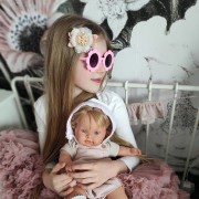 OKULARY przeciwsłoneczne dla dziecka różowe kwiaty