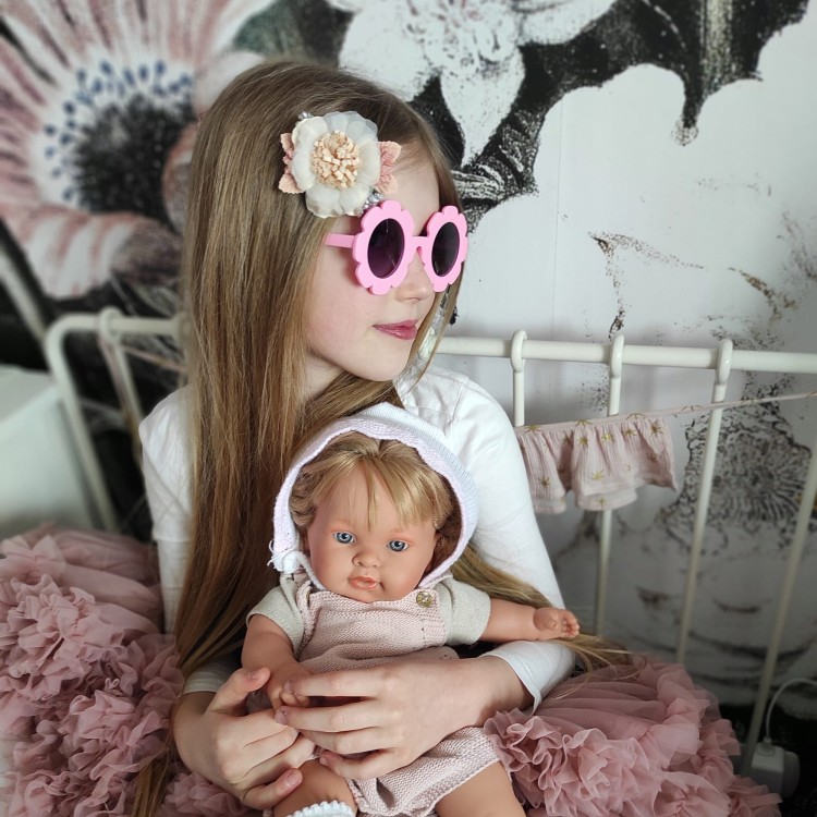 OKULARY przeciwsłoneczne dla dziecka różowe kwiaty