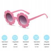 OKULARY przeciwsłoneczne dla dziecka różowe kwiaty