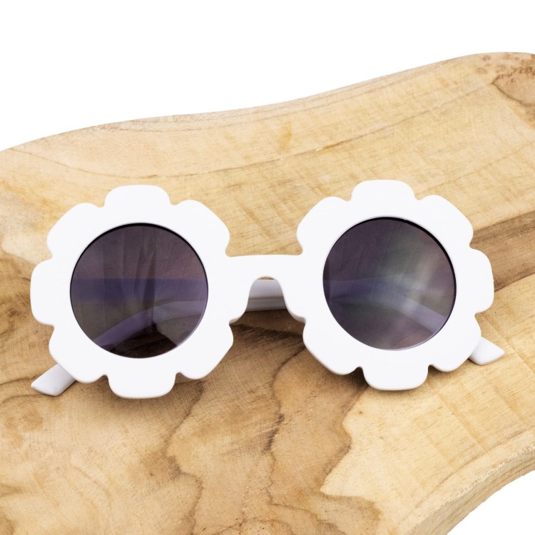 OKULARY przeciwsłoneczne dla dziecka białe Kwiatki