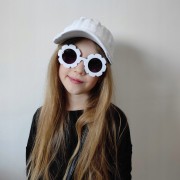 OKULARY przeciwsłoneczne dla dziecka białe Kwiatki