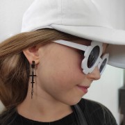 OKULARY przeciwsłoneczne dla dziecka białe Kwiatki