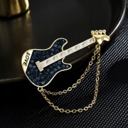 PINETS Broszka Gitara LOVE łańcuszek pozłacana 14K