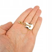 PINETS Broszka Gitara LOVE łańcuszek pozłacana 14K