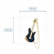 PINETS Broszka Gitara LOVE łańcuszek pozłacana 14K