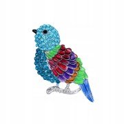 PINETS Broszka kolorowy Ptaszek Ptak cyrkonie