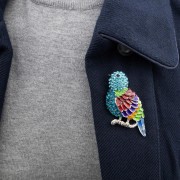 PINETS Broszka kolorowy Ptaszek Ptak cyrkonie