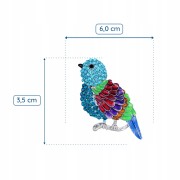 PINETS Broszka kolorowy Ptaszek Ptak cyrkonie