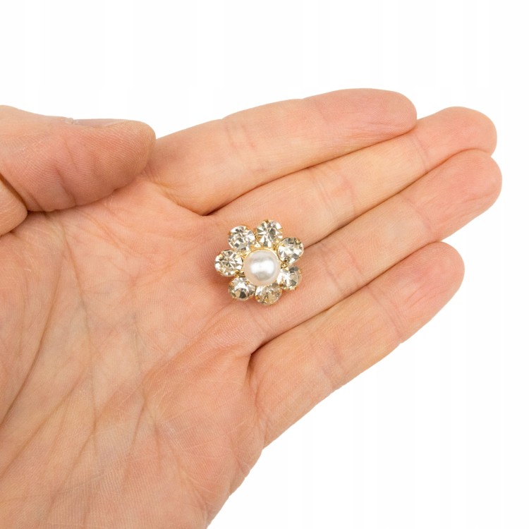 Przypinka do Crocs Perełka i cyrkonie Wpinka Kwiat