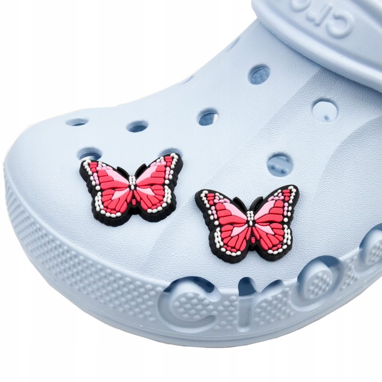 ZESTAW 2 szt Przypinki do Crocs Motylki różowe