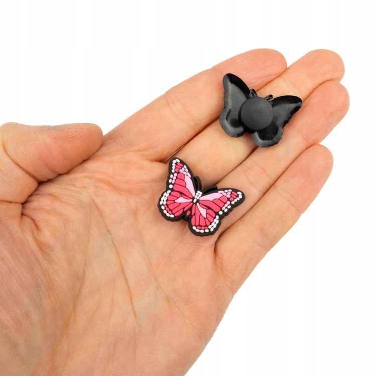 ZESTAW 2 szt Przypinki do Crocs Motylki różowe