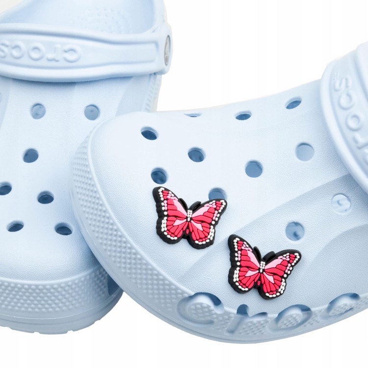 ZESTAW 2 szt Przypinki do Crocs Motylki różowe