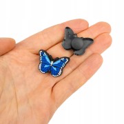 ZESTAW 2 szt Przypinki do Crocs Motylki niebieskie