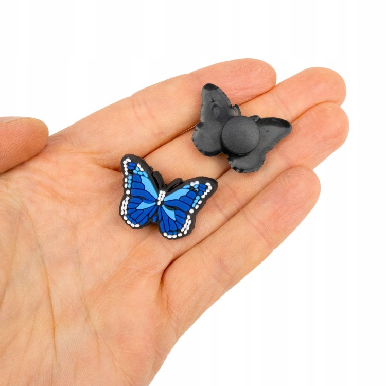 ZESTAW 2 szt Przypinki do Crocs Motylki niebieskie