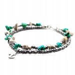 Bransoletka Kotwica Kamyczki koraliki Lato Plaża