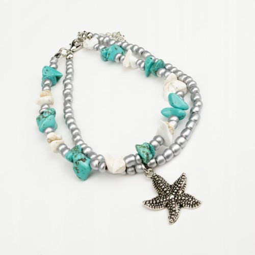 Bransoletka Gwiazda morska Kamyczki koraliki Lato