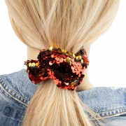 GUMKA do włosów Czerwona z cekinami Scrunchie