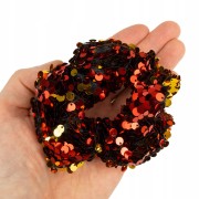 GUMKA do włosów Czerwona z cekinami Scrunchie