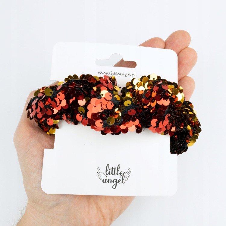 GUMKA do włosów Czerwona z cekinami Scrunchie