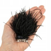 Broszka czarne Pióra strusie Zapinka do kapelusza