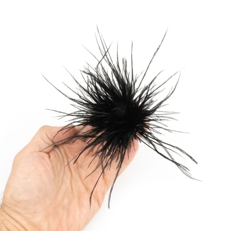 Broszka czarne Pióra strusie Zapinka do kapelusza